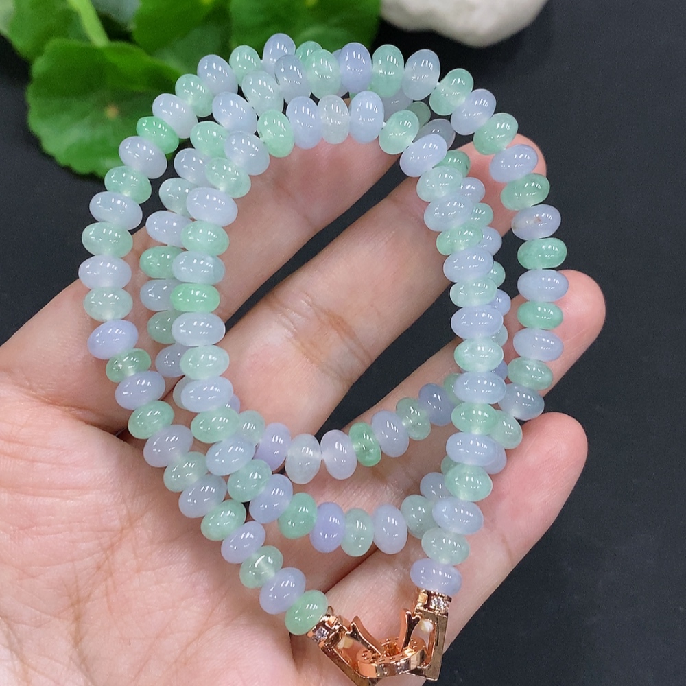 F34962885 Jadeite Bead Necklace Approx. 7mm Non-Gold Total Weight About 47.4g