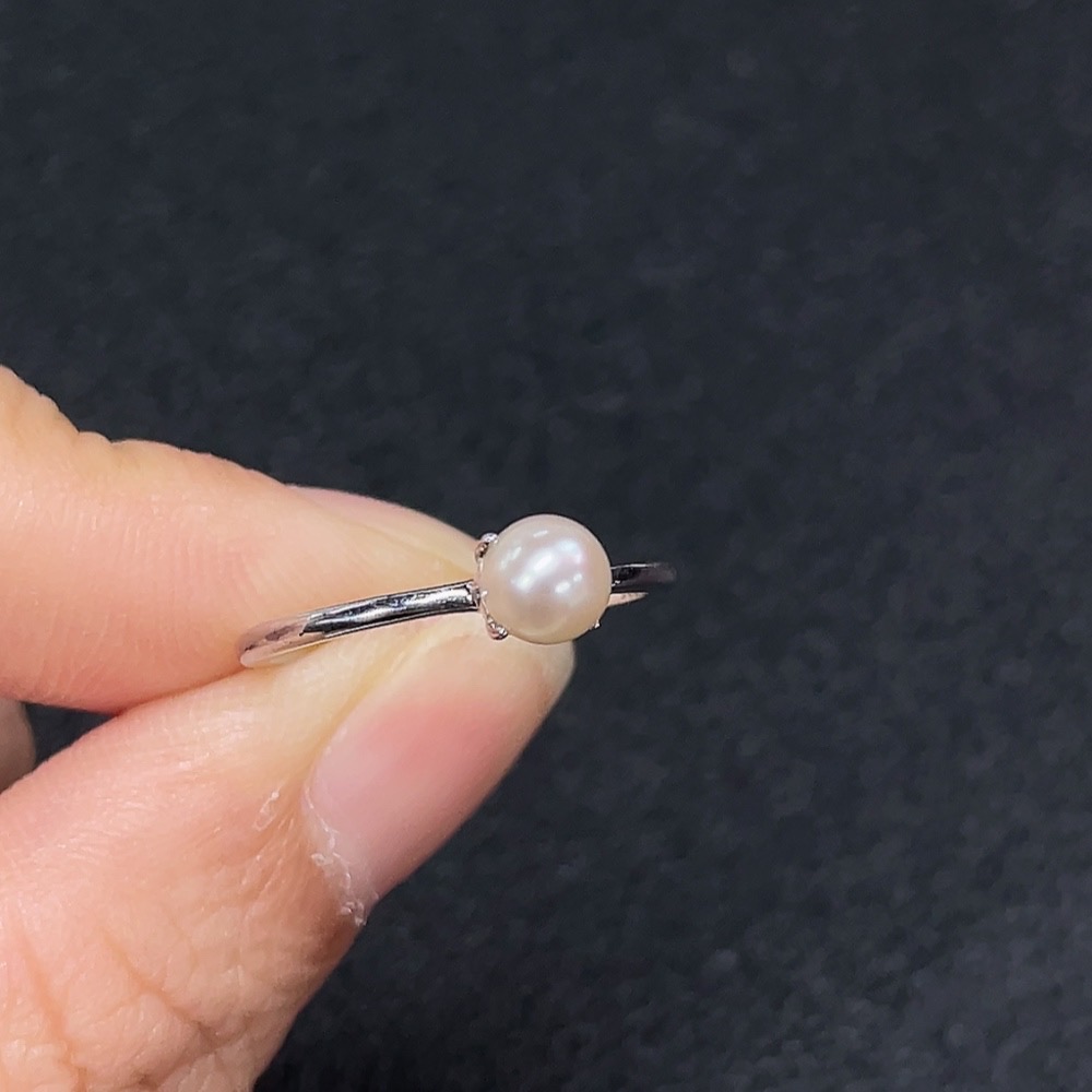 C34990659 Pearl Ring Non-Gold Total Weight Approx.1.25g Size 14 Stone 5mm