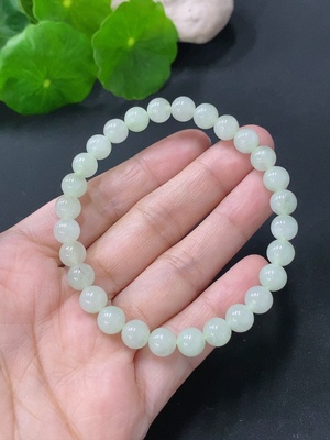 F31613497 Jadeite Bracelet Approx. 7mm Beads Total Weight Approx. 15.93g