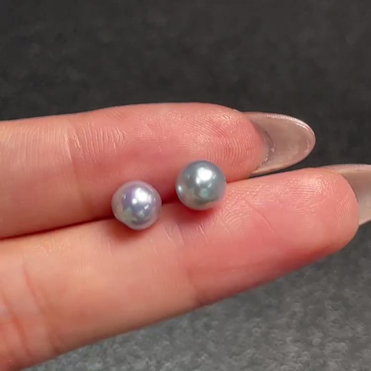 C34992252 Seawater Pearl Earrings Color Origin Undetermined Non-Gold Total Weight Approx. 0.9g Size About 6.3mm