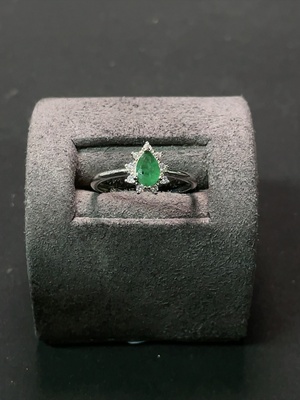 C24766375 Emerald Ring Total Weight Approx.1.17g Non-Gold Setting Adjustable Clarity Enhanced