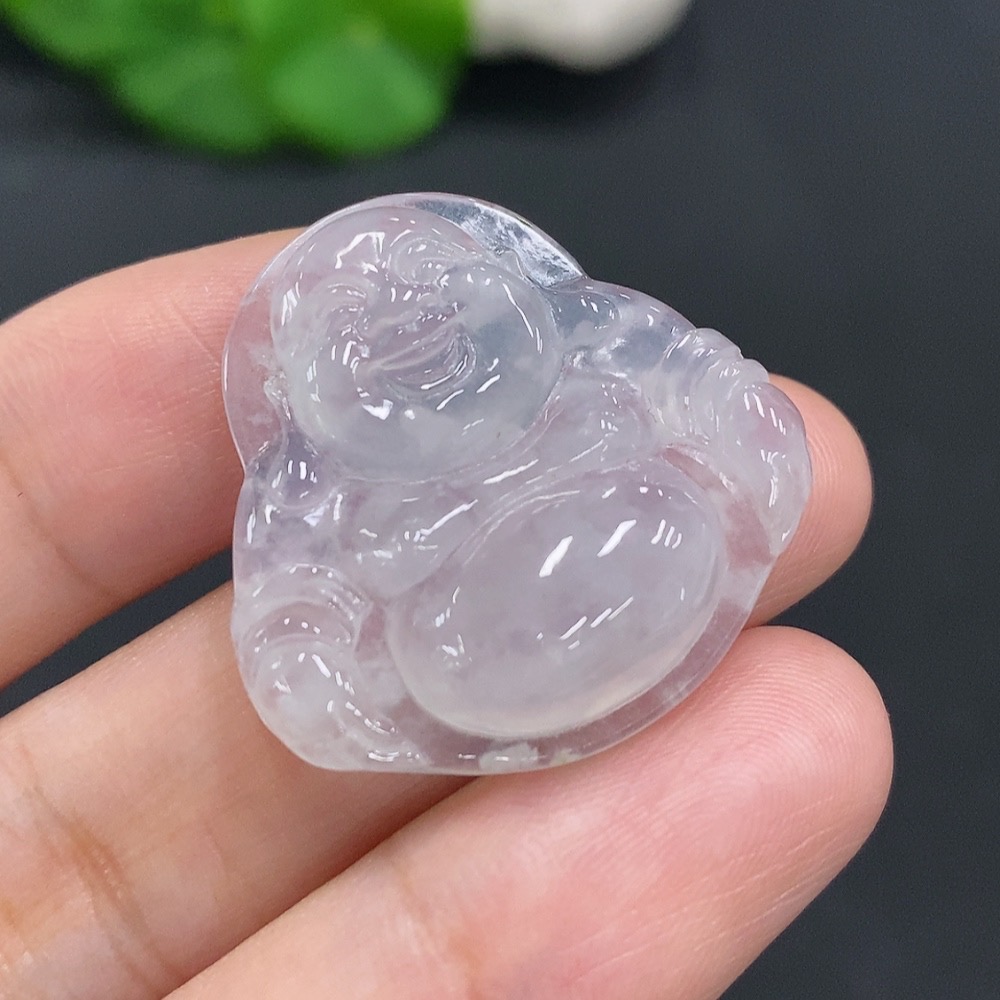 F24833344 Jadeite Buddha Inlaid Piece Total Weight Approx. 7.9g