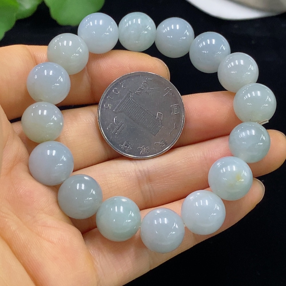 F34024205 Jadeite Bracelet Approx.11.8mm Total Weight About 43.81g Yellow Part Color Origin Undetermined