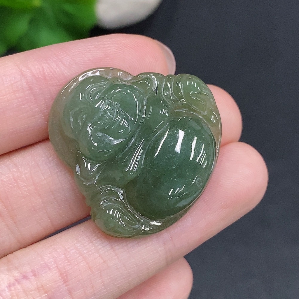 F35079738 Jadeite Buddha Pendant Total Weight Approx. 7.5g