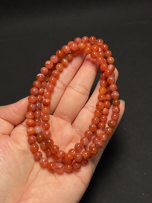 C43095476 南红玛瑙珠链 可见有机物 货品总重约38.3g 卡6.2mm左右