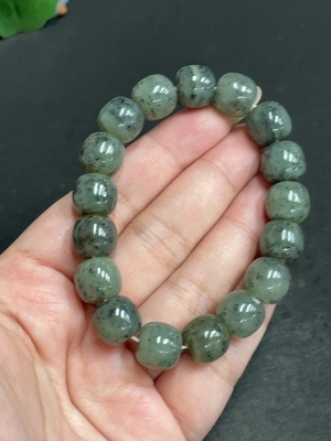 H29398609 Hetian Jade Bracelet, Approx. 11.6mm Beads, Total Weight About 49g