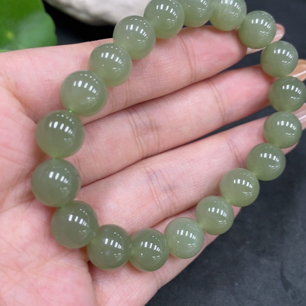H32776930 Hetian Jade Bracelet, Approx. 9.9mm, Total Weight Approx. 29.6g