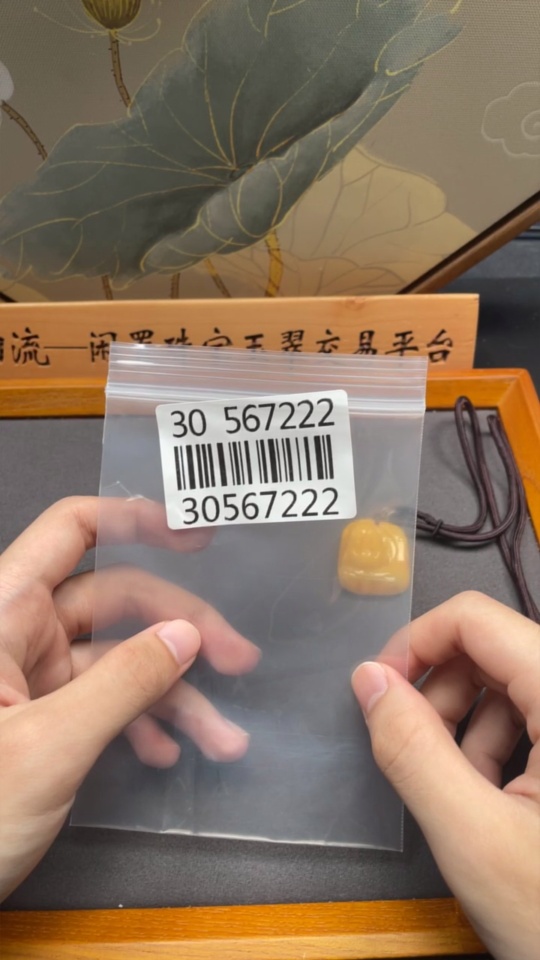 C30567222 Amber Beeswax Pendant with Colorless Coating, Non-Gold, Total Weight Approximately 11.51g Including Rope