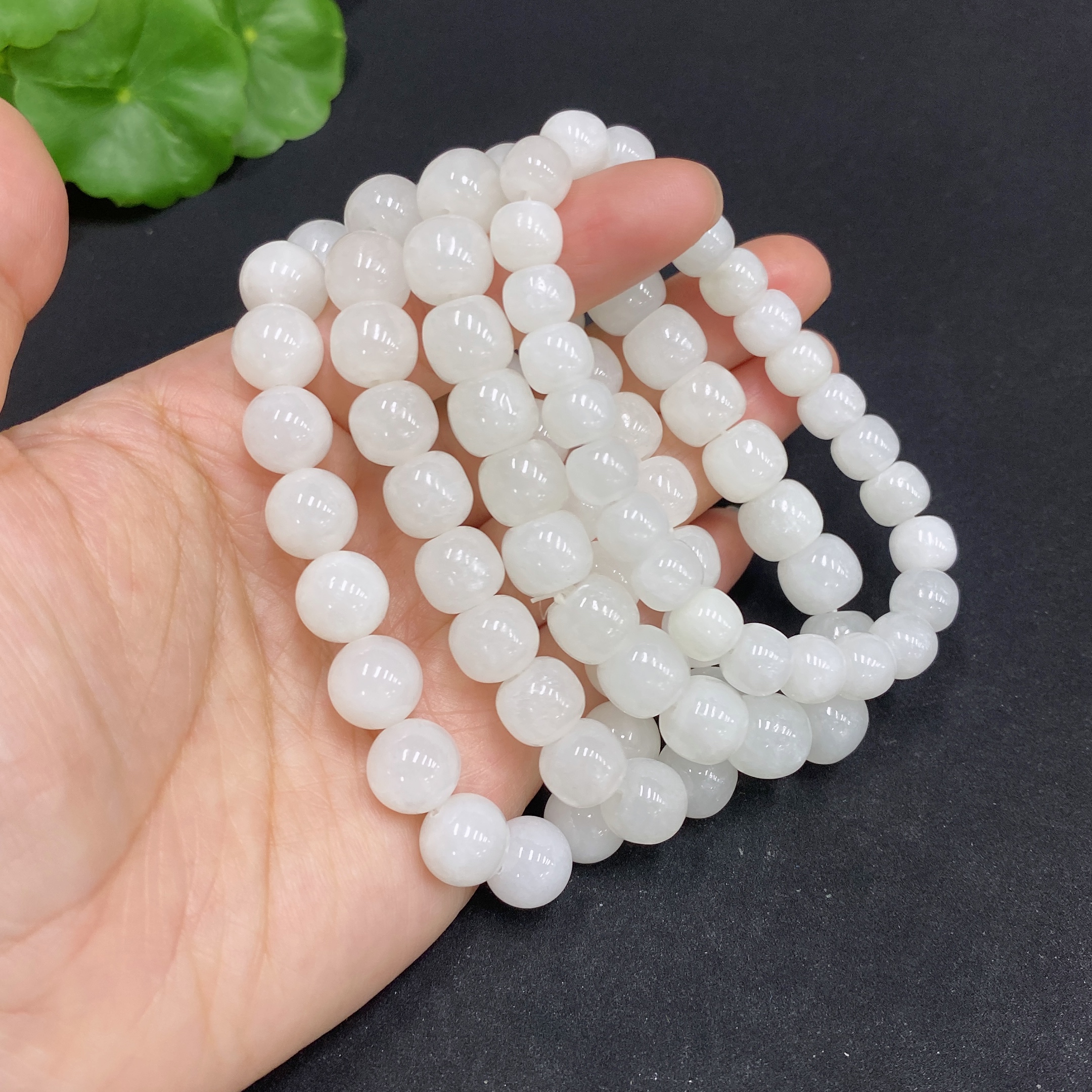 H34014415 Hetian Jade Bracelet, Max. Bead Size Approx. 9.6mm, Total Weight Approx. 113.3g, Containing Other Mineral Components