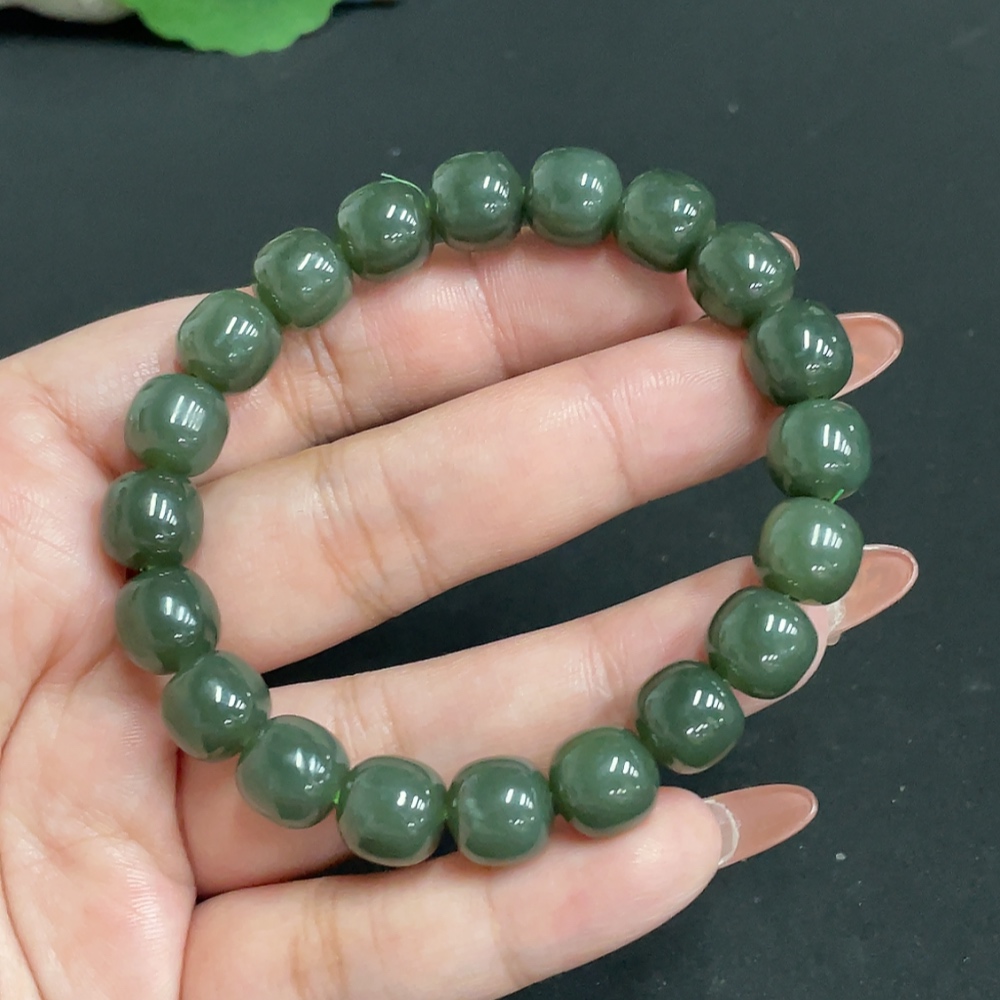 H35101701 Hetian Jade Bracelet, Approx. 9.8mm, Total Weight Approx. 33g