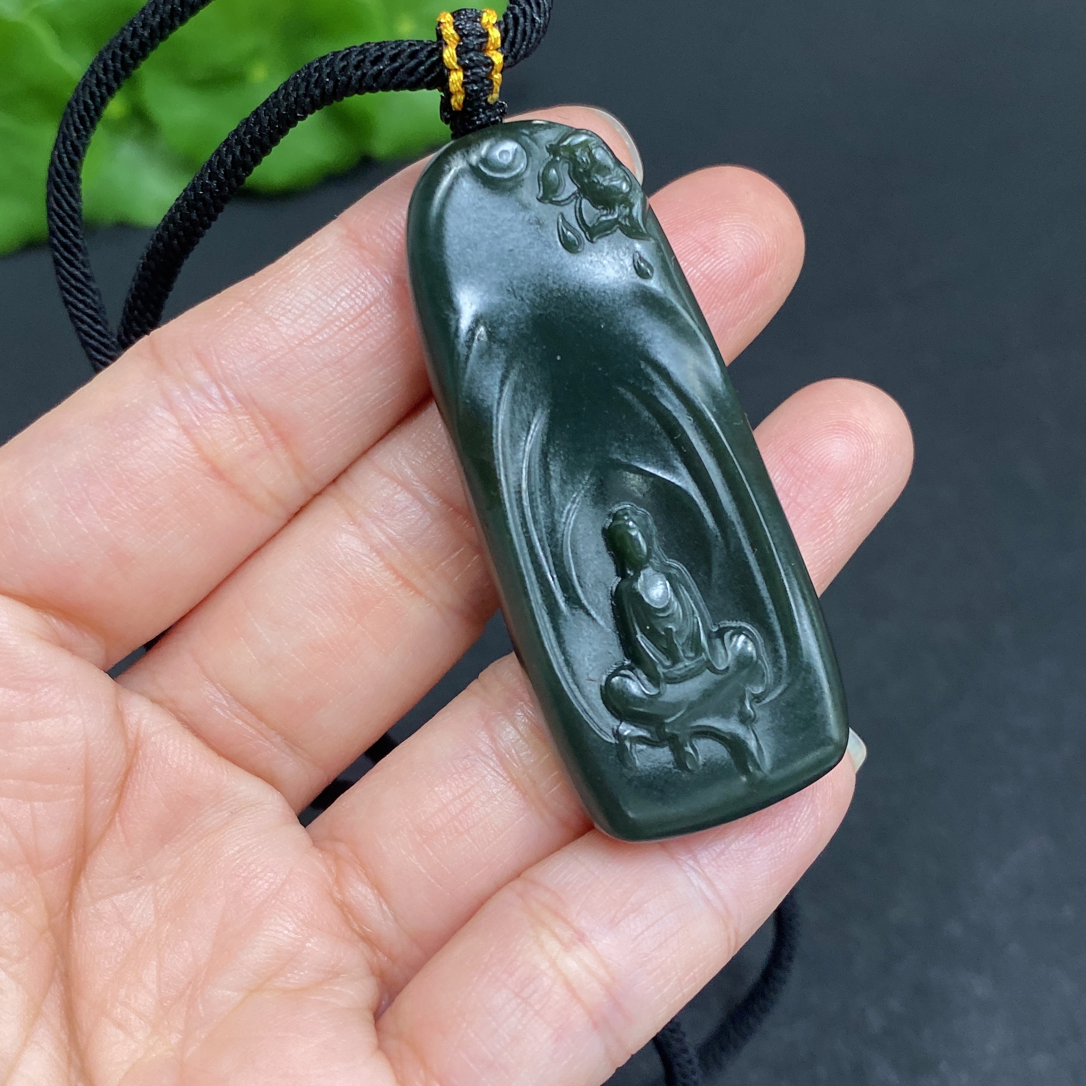 H34036397 Hetian Jade Pendant    Formless Guanyin