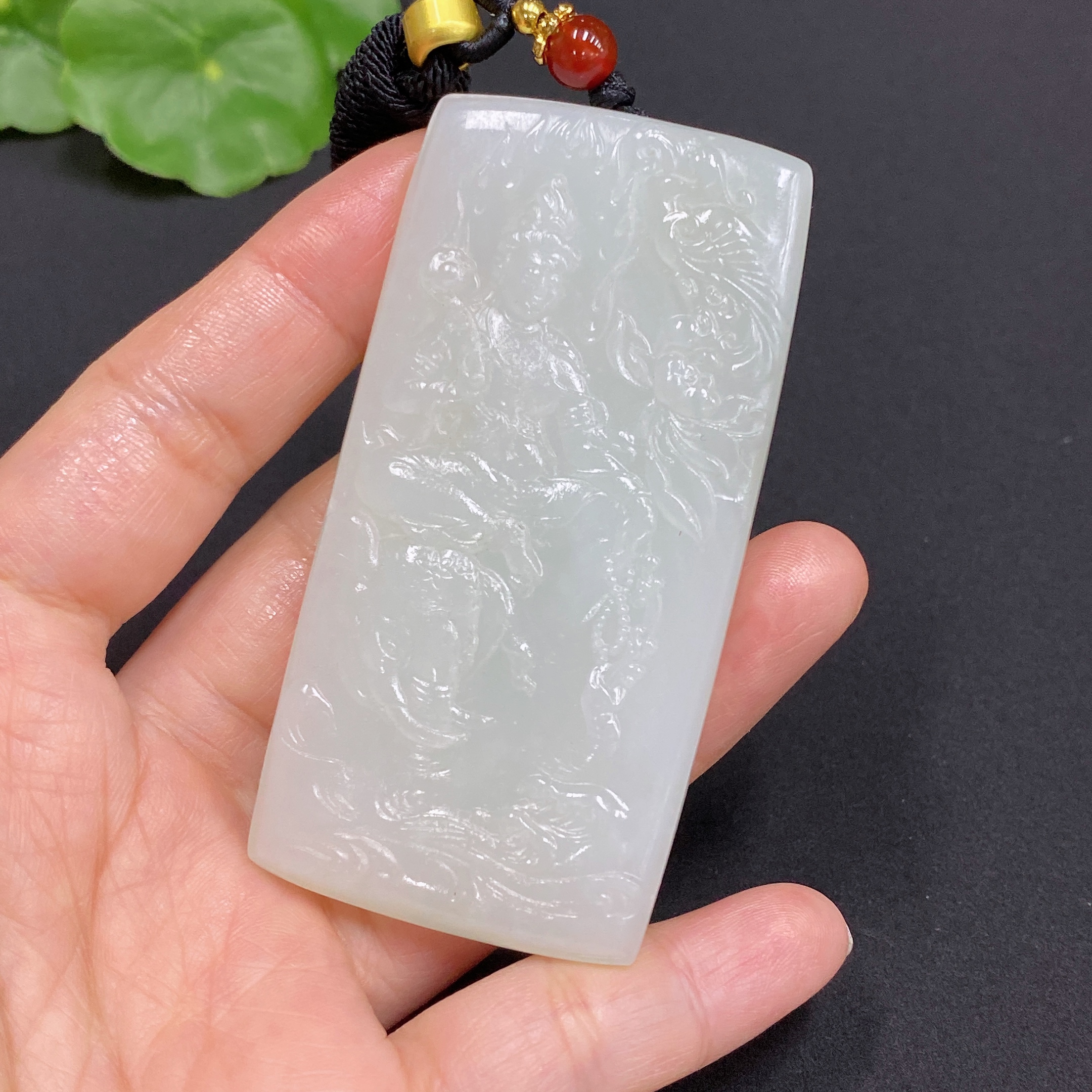 H32759556 Hetian Jade Pendant - Samantabhadra Bodhisattva