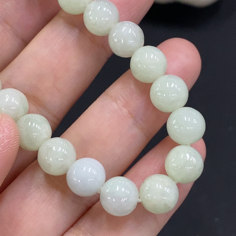 F35157100 Jadeite Bead Necklace Approximately 7.8mm Bead Size Total Weight About 19.7g