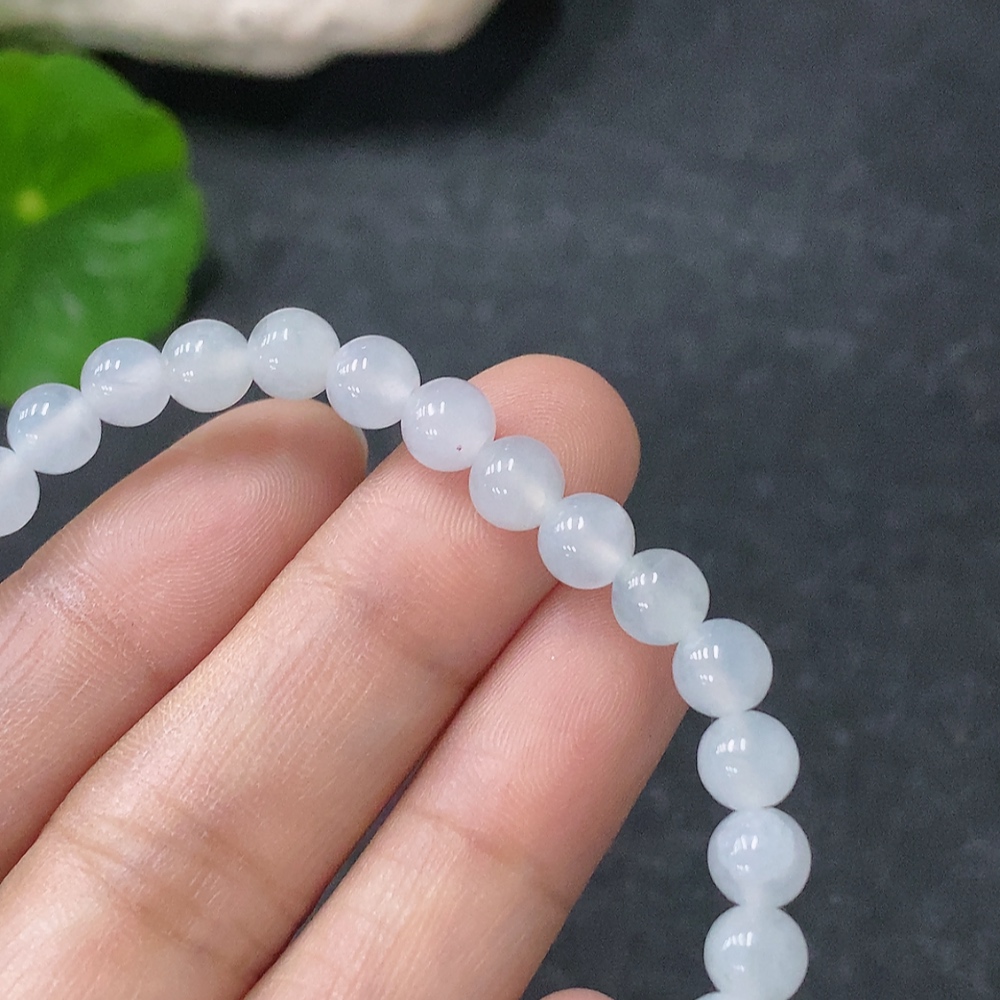 F33930103 Jadeite Beads Bracelet Approx. 5.8mm Total Weight Approx. 10.28g