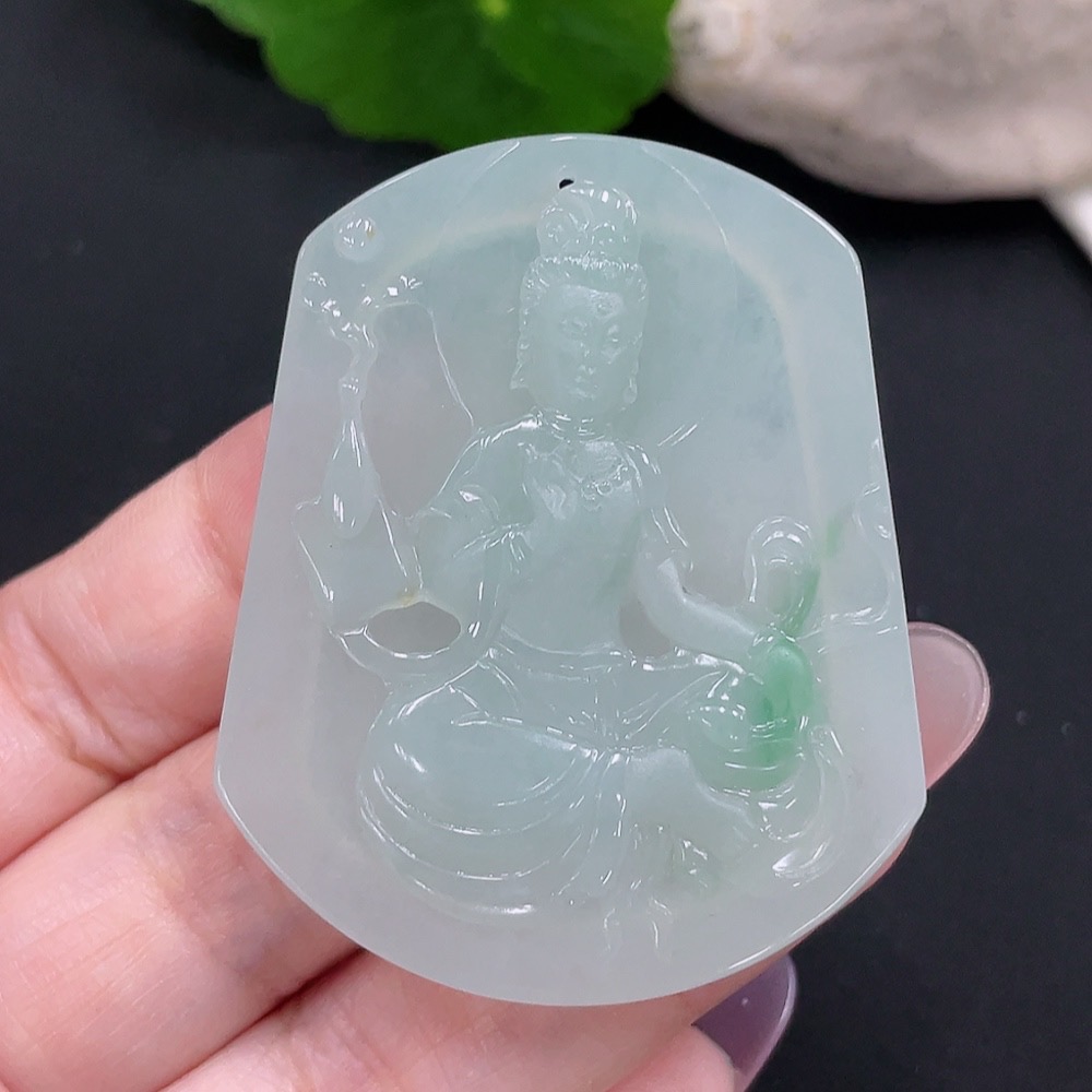 F34981470 Jadeite Guanyin Pendant, Total Weight Approx. 19.4g