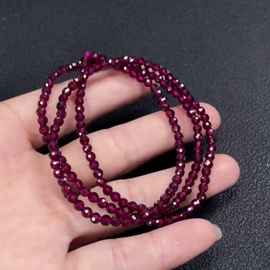C29339322 Garnet Beaded Necklace Total Weight Approx.11.82g Size About 3.1mm