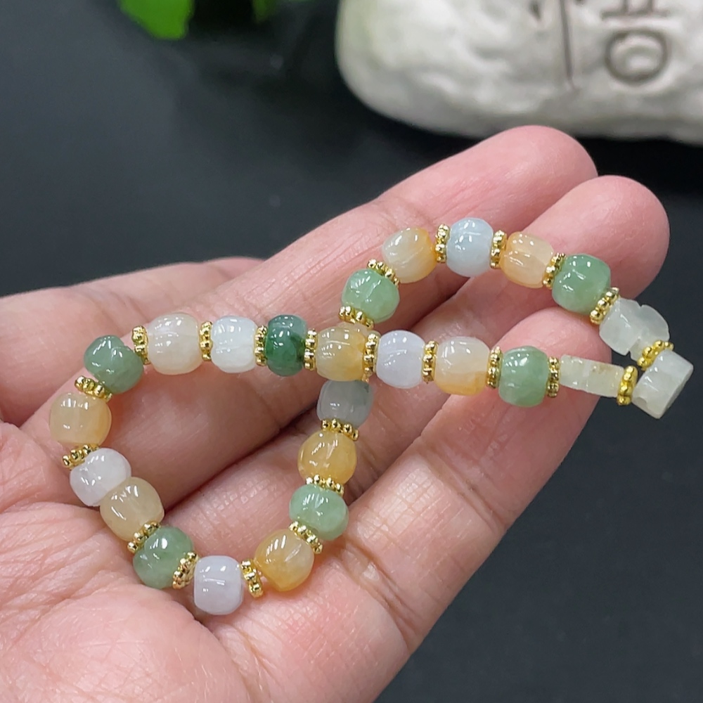 F35080949 Jadeite Beads 5.7mm Approx. Total Weight 9.96g Non-Gold Accessories