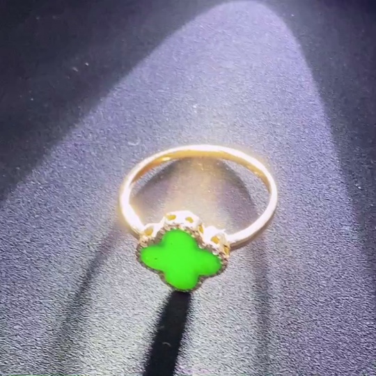 F26005485 Jadeite Inlaid Ring 18k Total Weight Approx.1.4g Size12