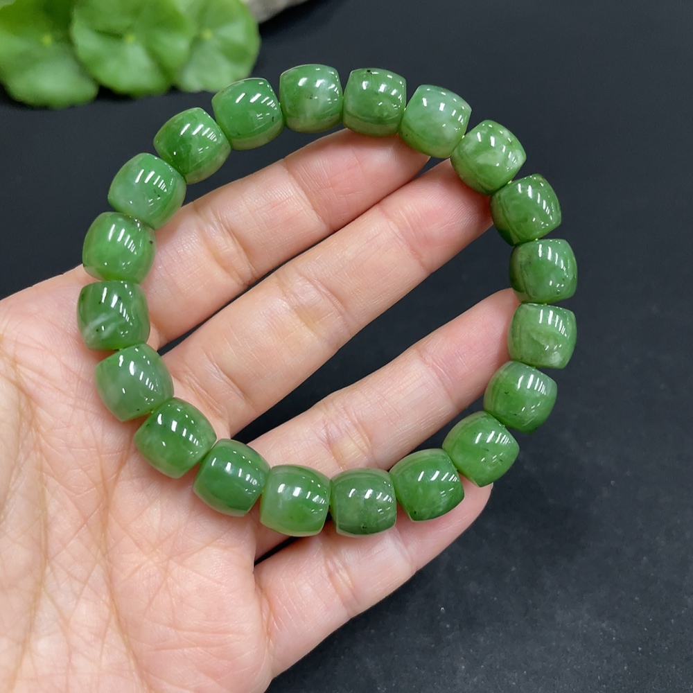 H34073612 Hetian Jade Bracelet Approx. 9.8mm Total Weight Approx. 36.4g