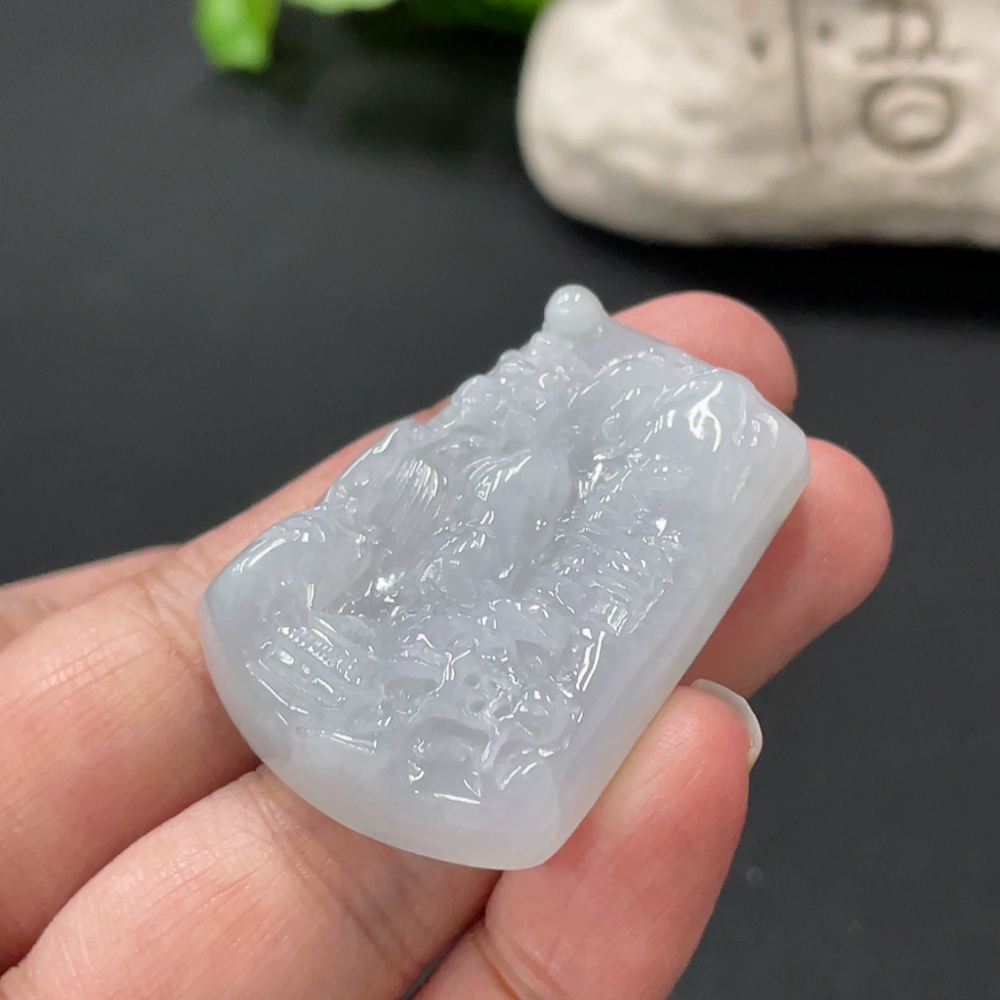 F34018139 Jadeite Landscape Pendant Total Weight Approx. 18.37g