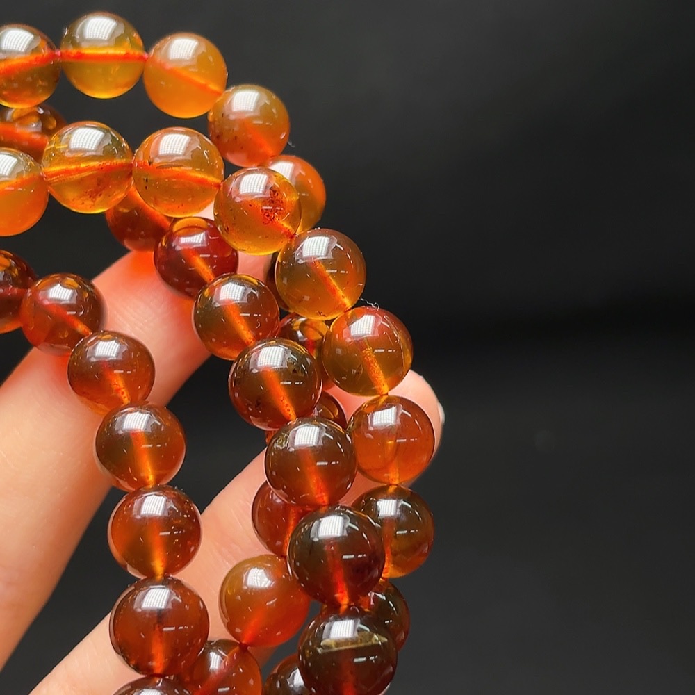 C34988688 Amber Beeswax Bead Necklace, Total Weight Approx. 36.5g, Size 8mm
