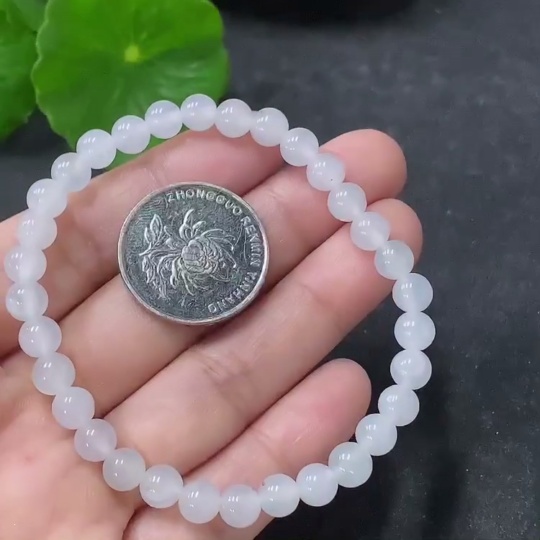 F33930103 Jadeite Beads Bracelet Approx. 5.8mm Total Weight Approx. 10.28g