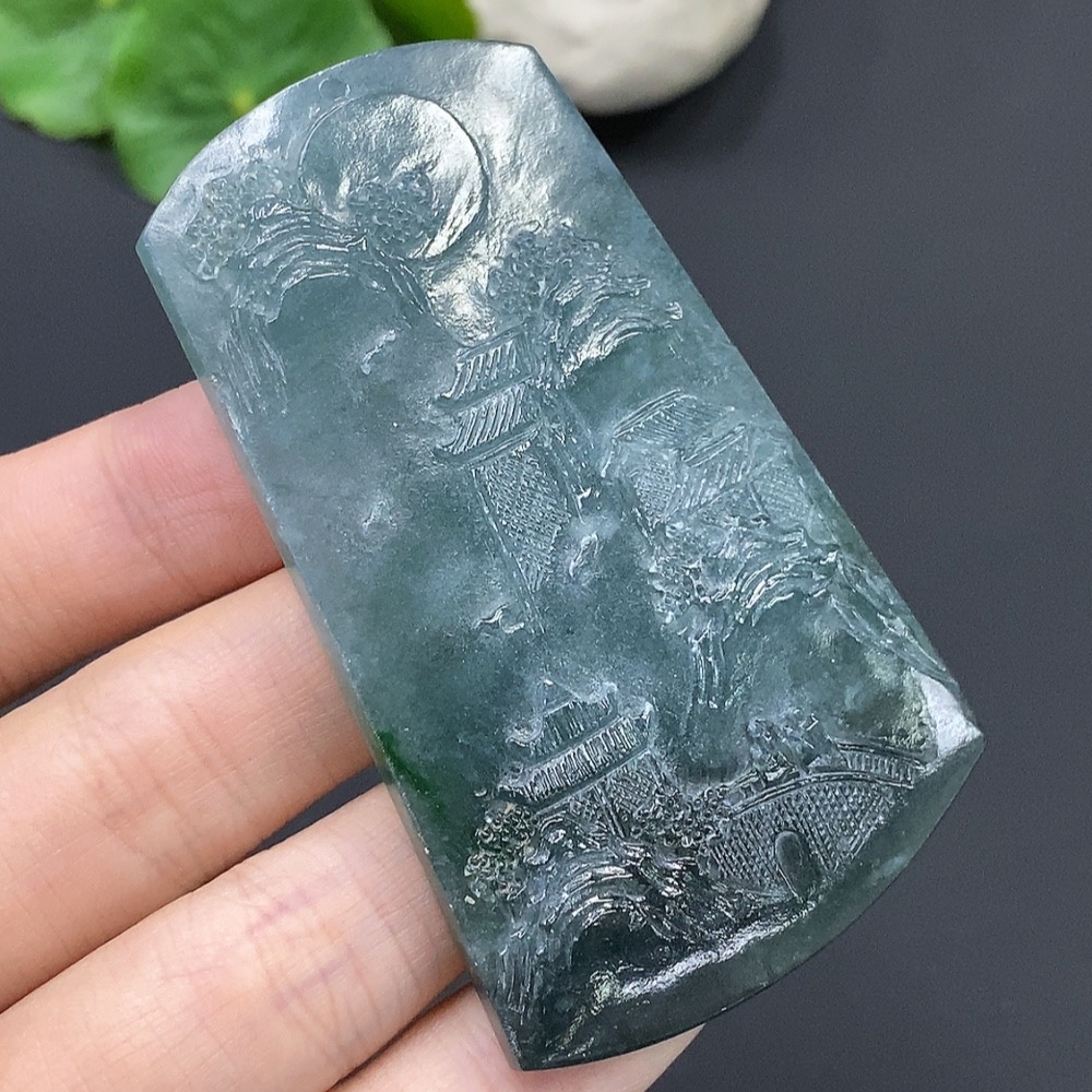 F17892614 Jadeite Landscape Pendant Total Weight 42.010g