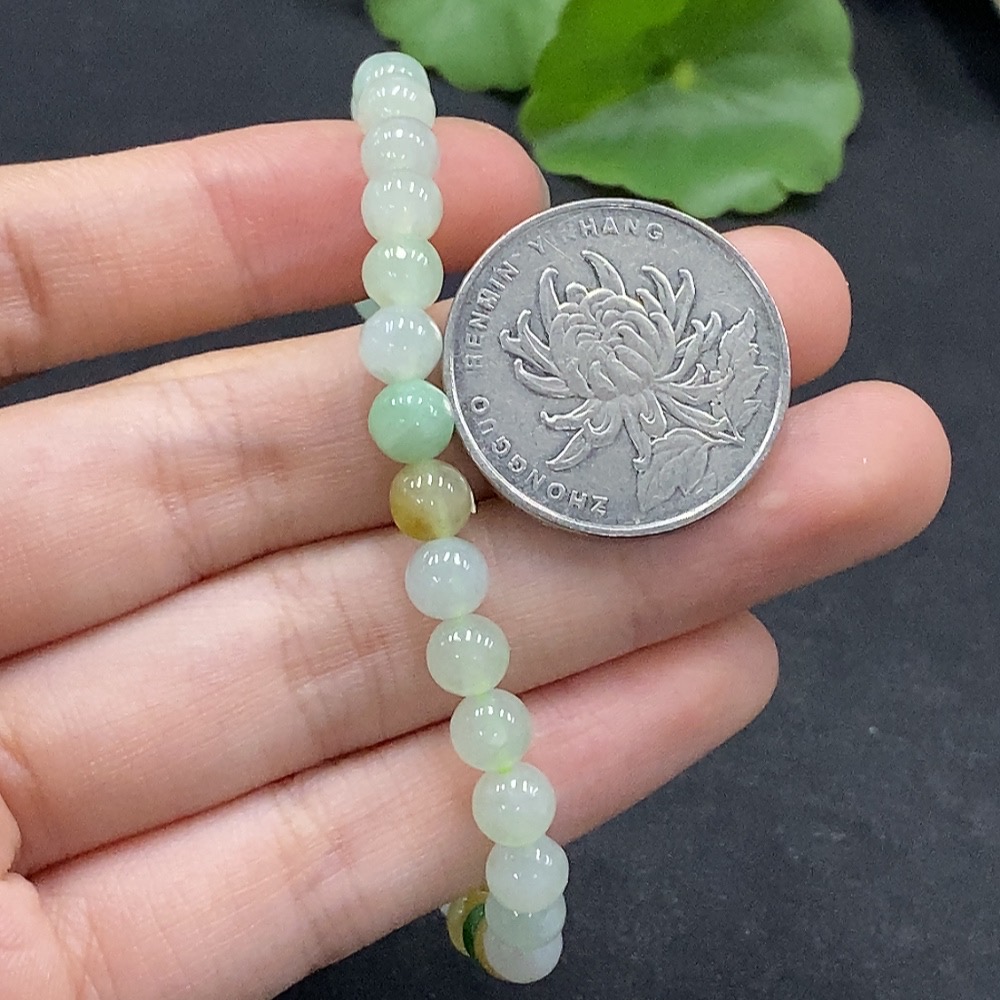 F33895279 Jadeite Beads Strand Approx. 5.9mm Total Weight Approx. 10.87g Color Origin Undetermined