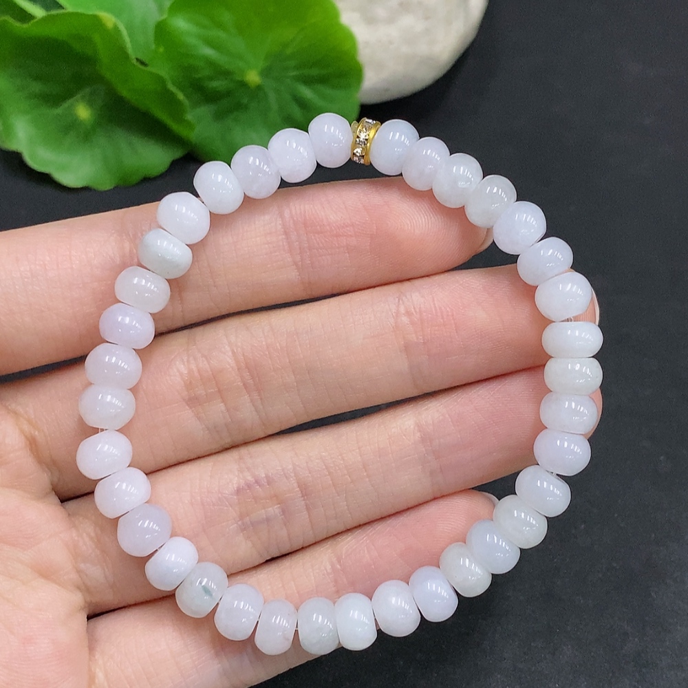 F34967555 Jadeite Beaded Necklace Approx.6.8mm Non-Gold Total Weight Approx.17.6g