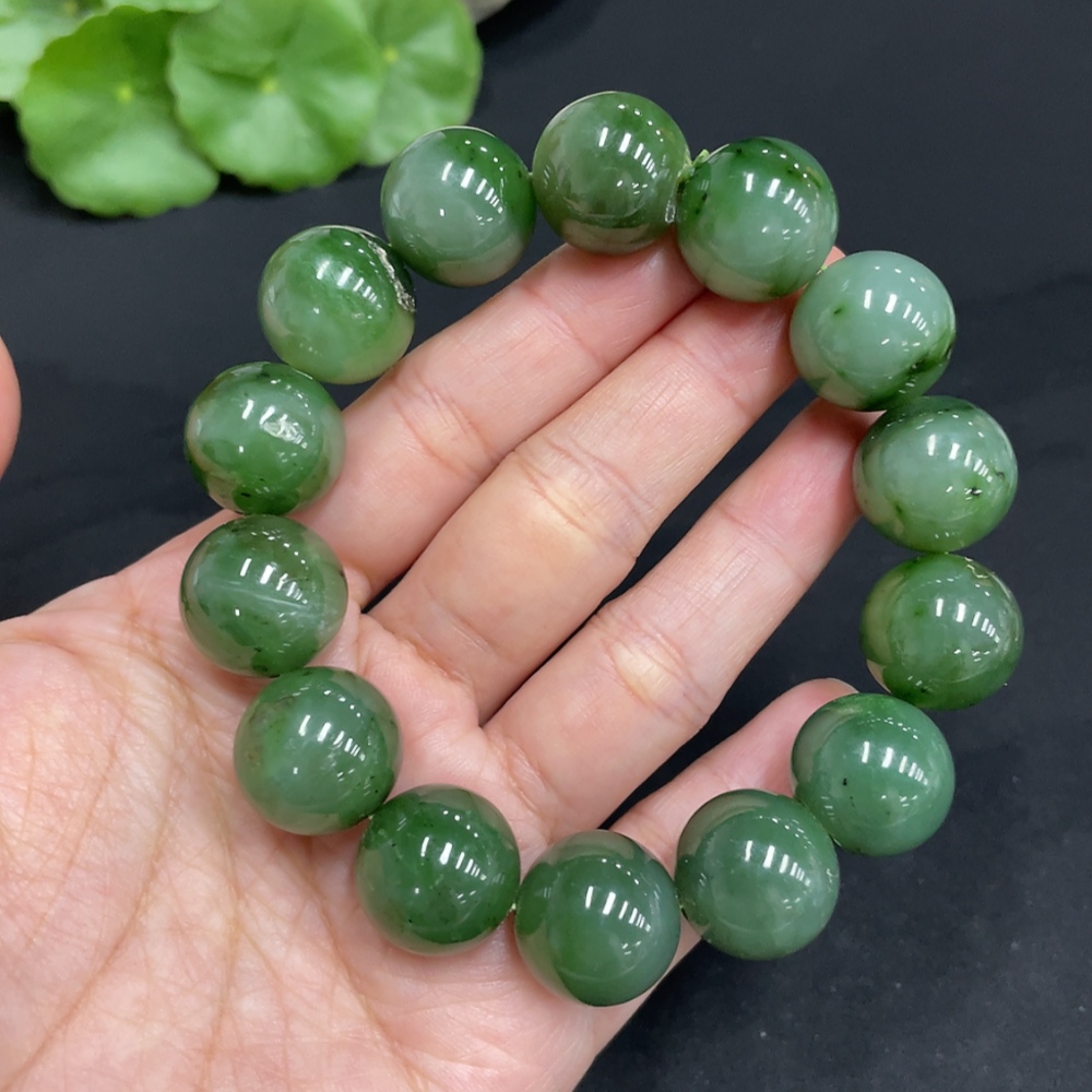 H34073571 Hetian Jade Jasper Bead Bracelet, approx. 15.8mm, total weight approx. 86.8g