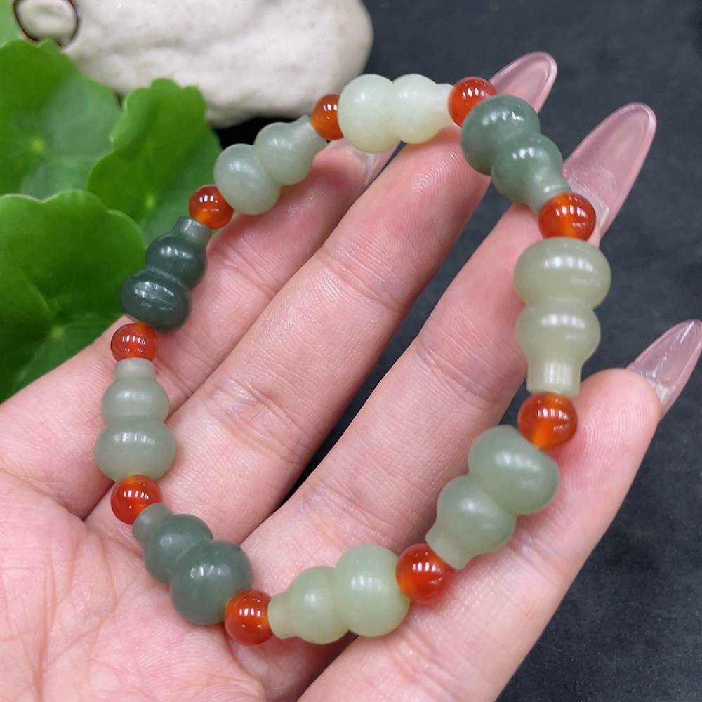 H33925393 Hetian Jade Gourd Bracelet