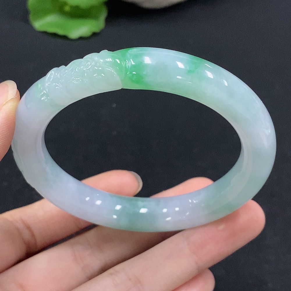 F32786454 Jadeite Round Bangle Size 53.4 Total Weight Approx.49g