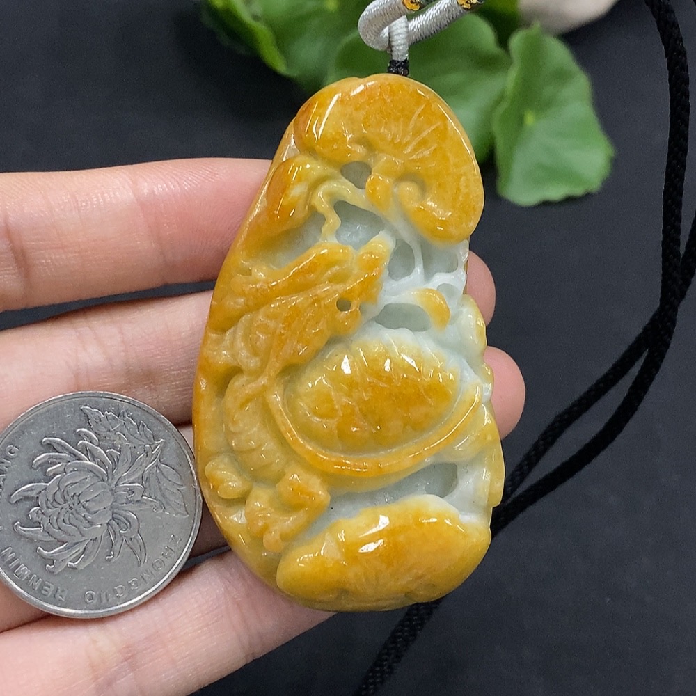 F30497050 JadeiteDragon Turtle Pendant
