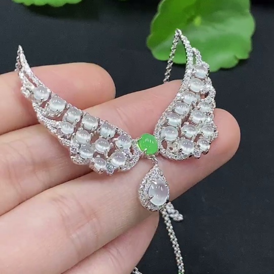 F33866528 Jadeite cabochon inlaid pendant non-gold inlaid total product weight approximately 8.65g