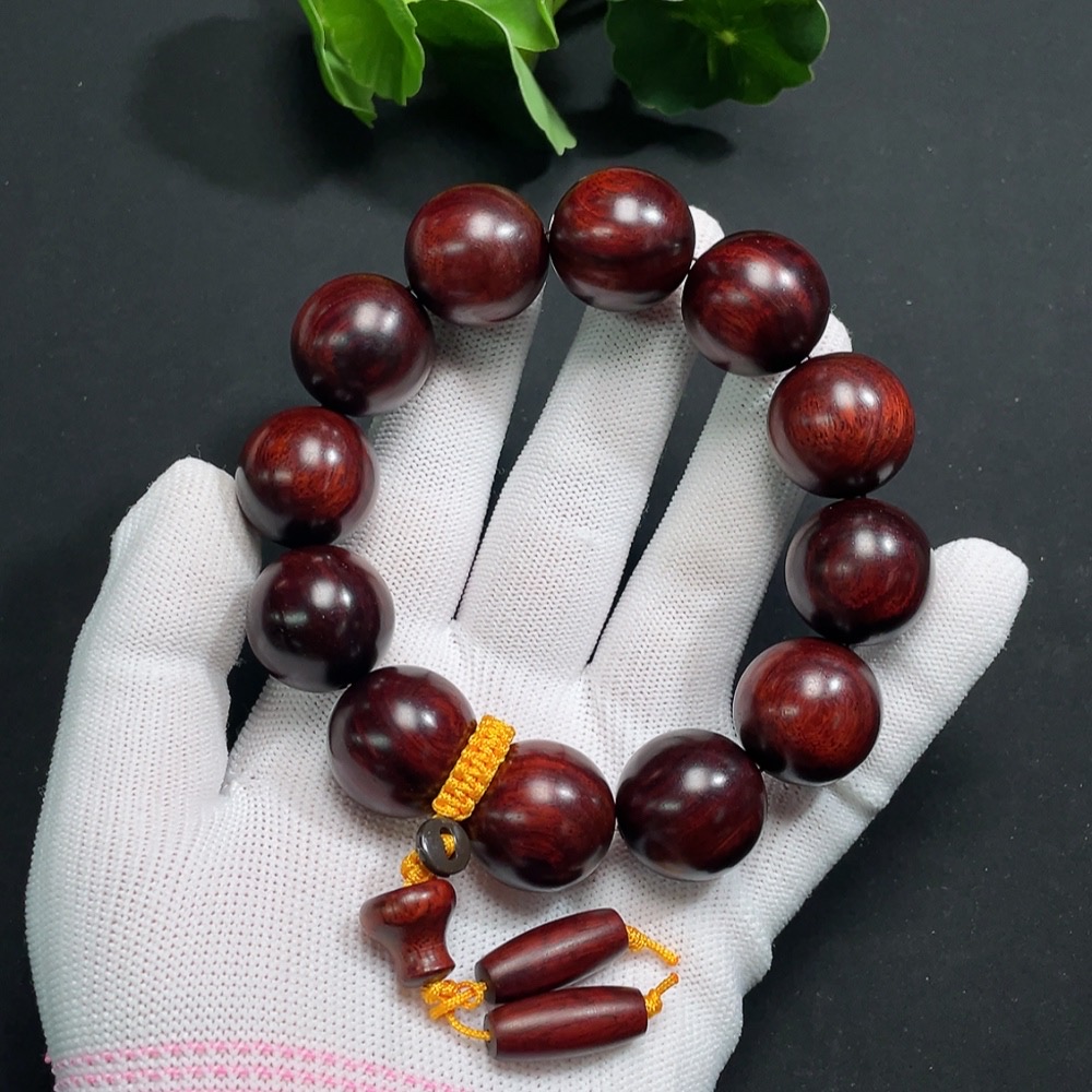 W30448120 Small-Leaf Sandalwood Sandalwood Bead Bracelet, Total Weight Approx. 65.29g, Size ~20.3mm