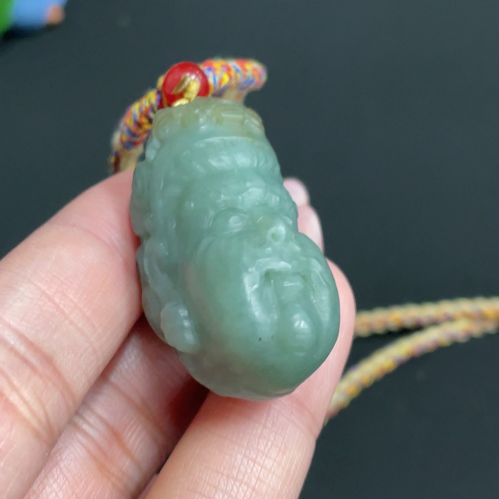 H26942739 Hetian Jade Pendant    Yellow Jambhala    Total Weight (with rope): approx. 28.7g