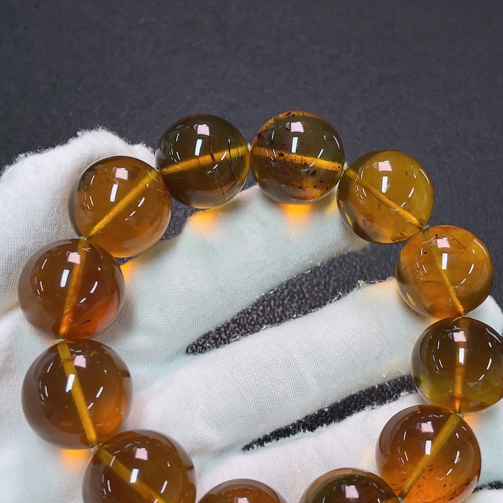 C34989794 Amber and Beeswax Bracelet, Total Weight Approx. 46.7g, Size About 19.3mm
