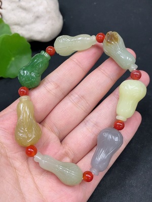 H31581795 Hetian Jade Bracelet, Beads Not Hetian Jade, Total Weight Approx. 46.3g
