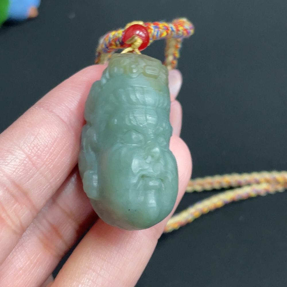 H26942739 Hetian Jade Pendant    Yellow Jambhala    Total Weight (with rope): approx. 28.7g