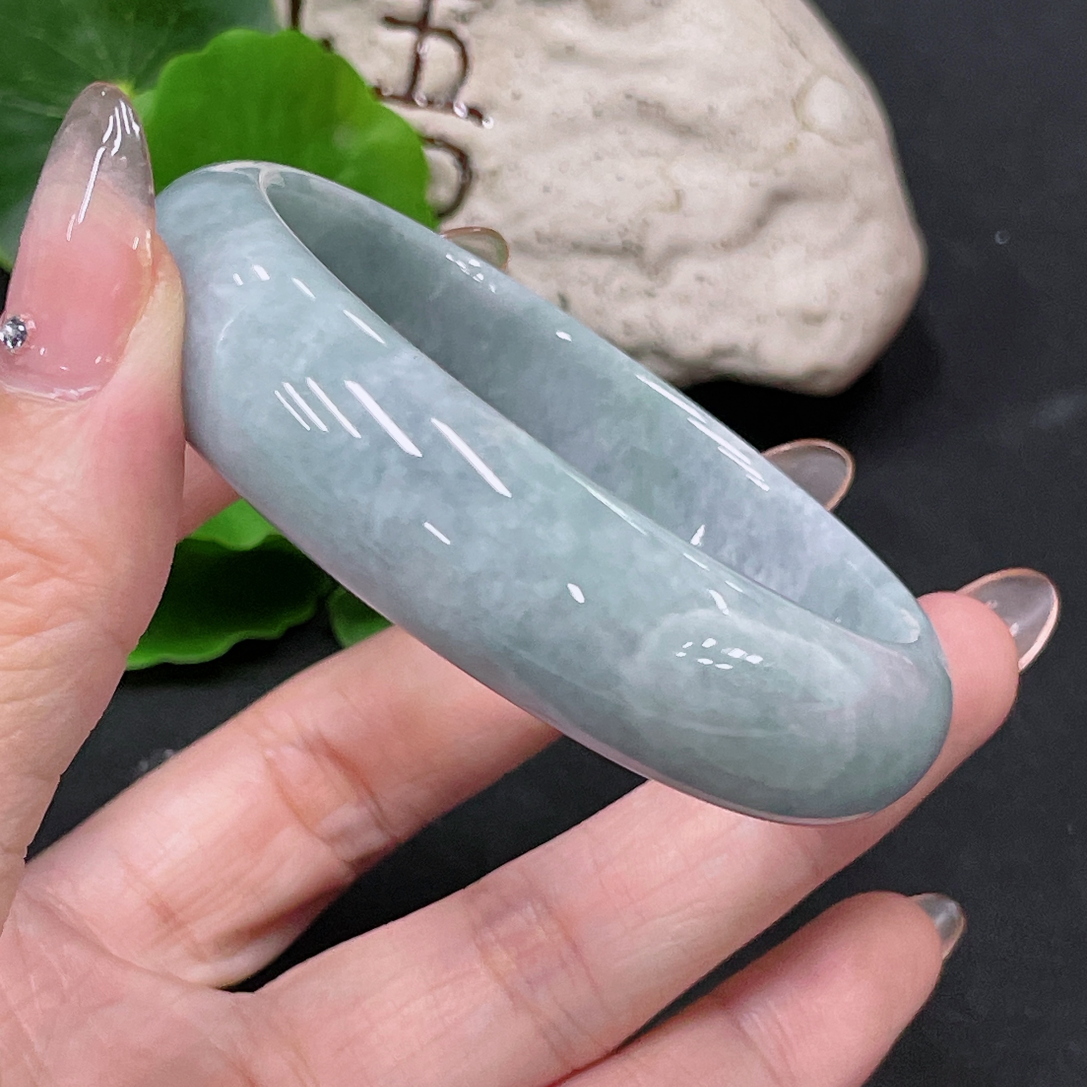 F34984437 Jadeite Round Bracelet Total Weight Approx. 55.8g Size 57