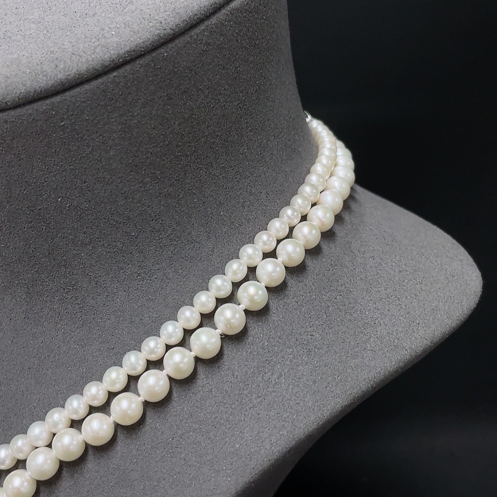 C33923456 Pearl bead necklace non-gold total weight approx. 44.38g size 4.9-7.1mm