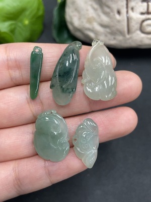 F15649653 Jadeite Inlaid Pieces (Sold as a Lot)