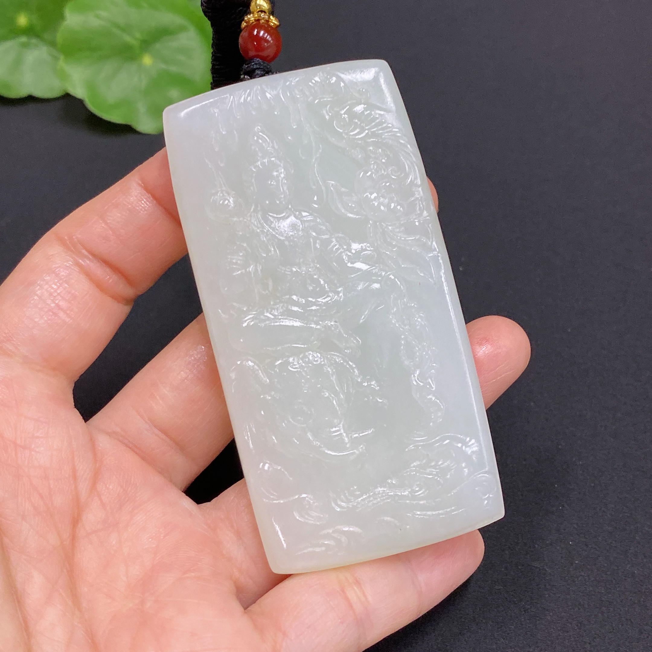 H32759556 Hetian Jade Pendant - Samantabhadra Bodhisattva