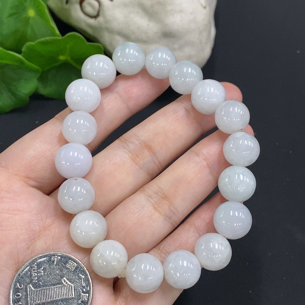 F34070616 Jadeite Bead Necklace Approx. 11.3mm Total Weight Approx. 48.8g