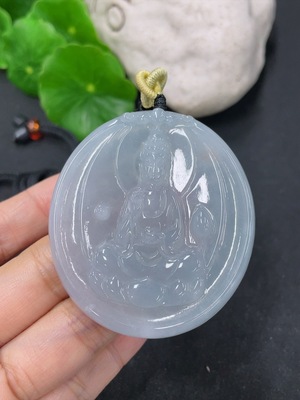 F40780500 翡翠挂件观音牌 货品总约重 含绳31.88g