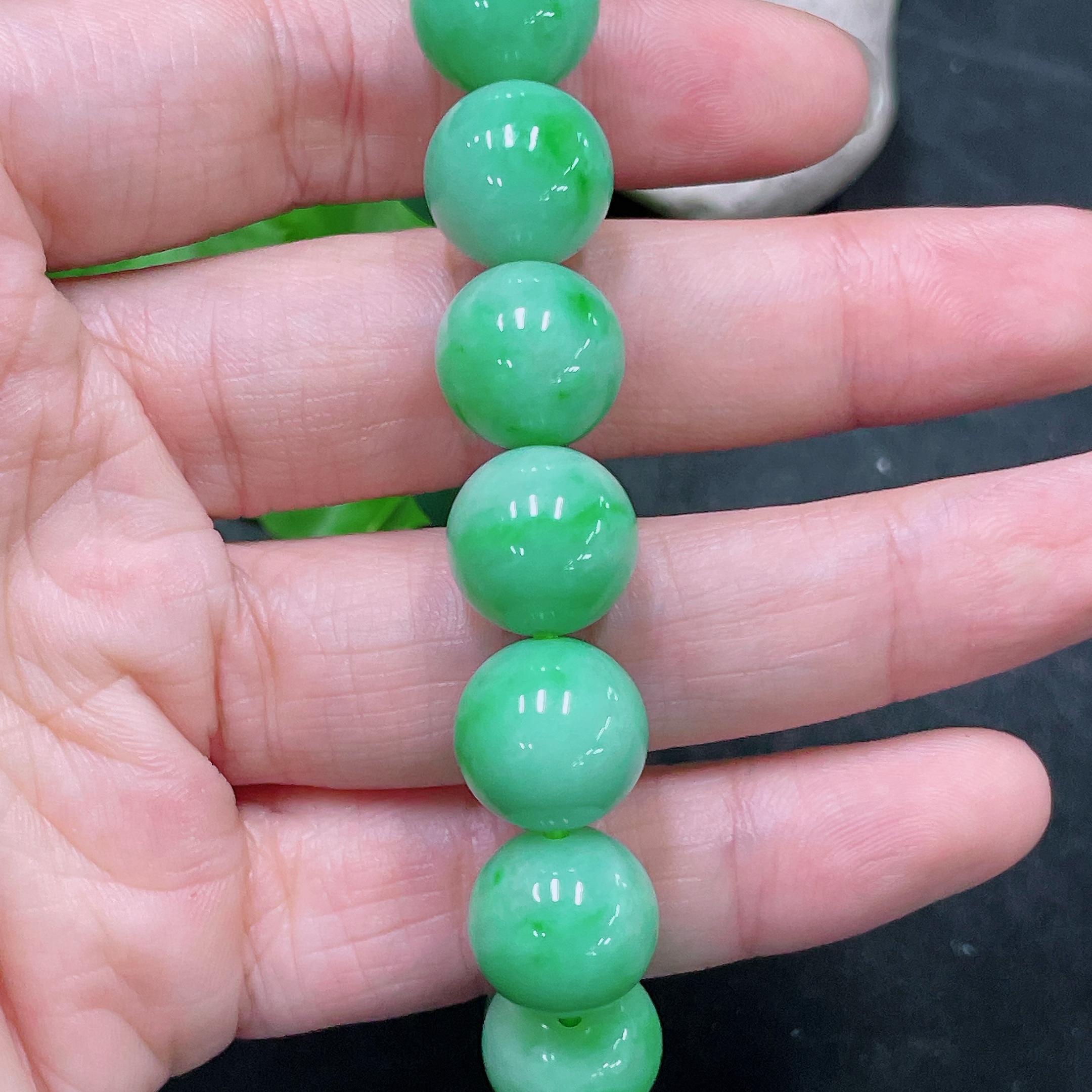 F32810418 Jadeite Bracelet Size 12.6mm Approx. Total Weight 55.12g Approx.