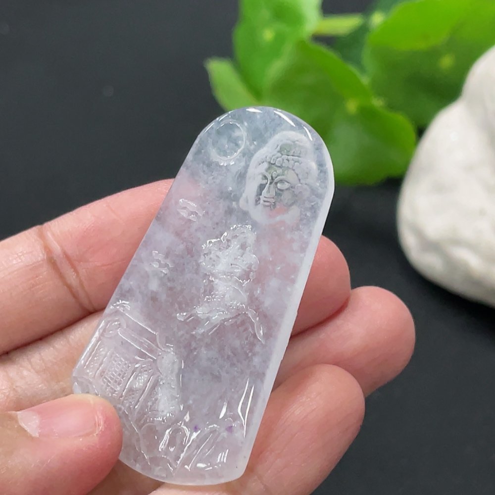 F34019472 Jadeite Buddha Observing the World Pendant Total Weight Approximately 10.5g