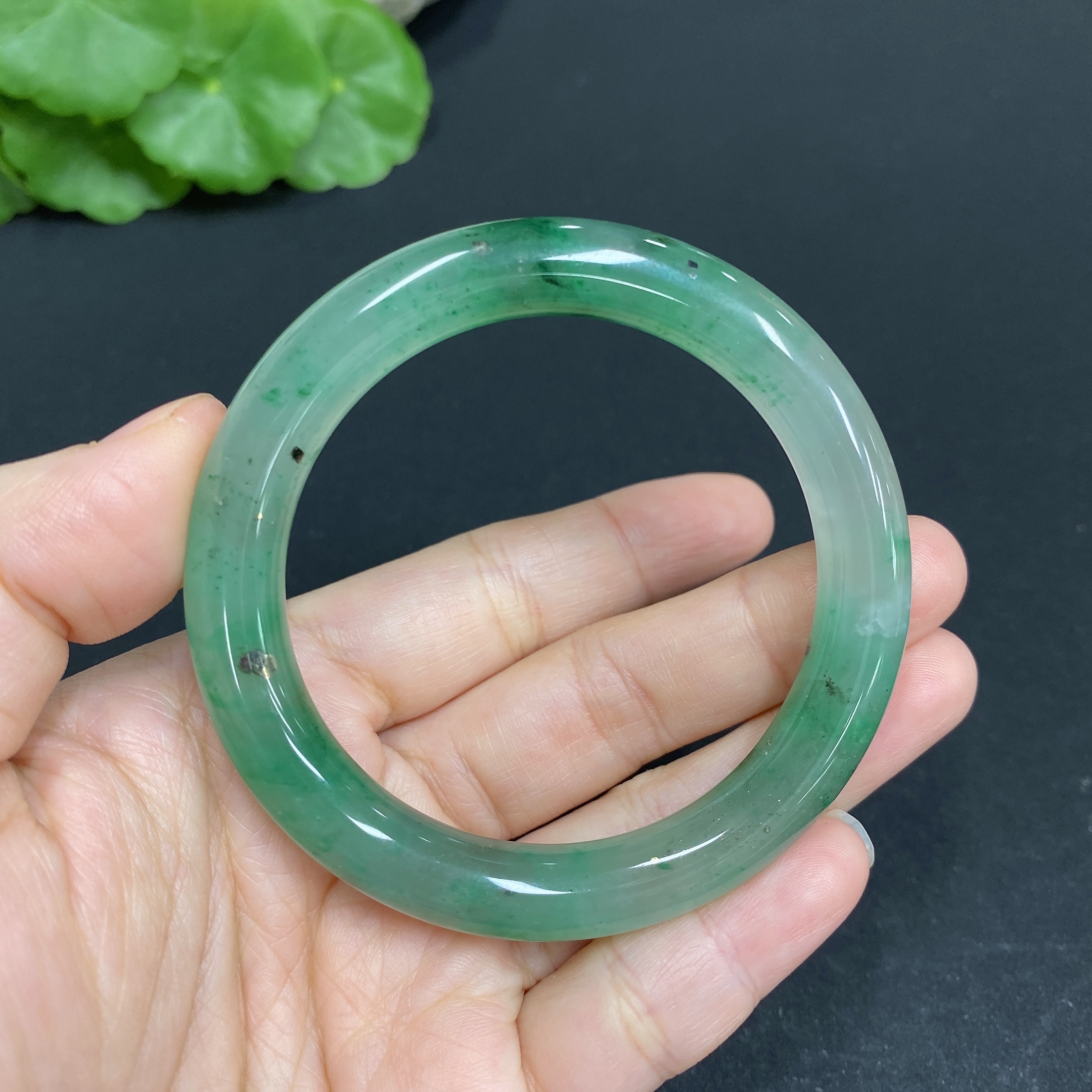 H33845780 African Emerald (Dulong Jade) Round Bangle