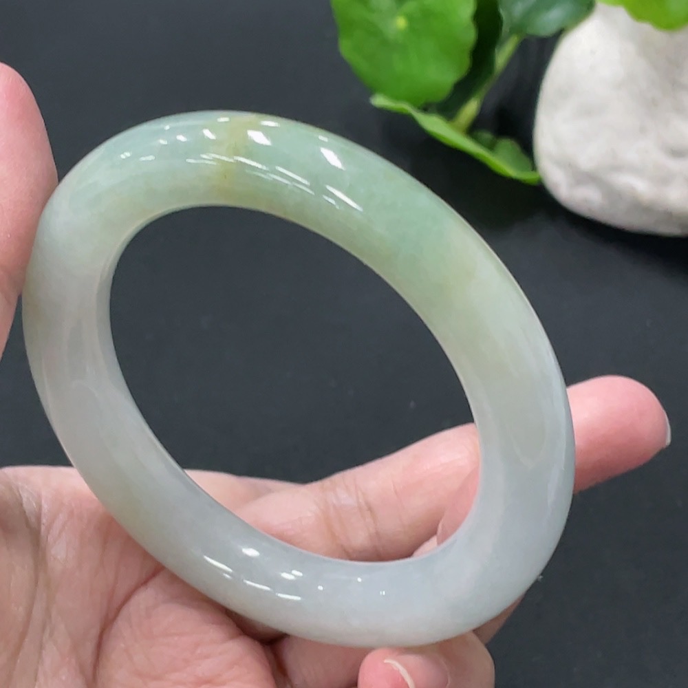 F35081060 Jadeite Round Bangle Total Weight Approx.69.49g Size 55