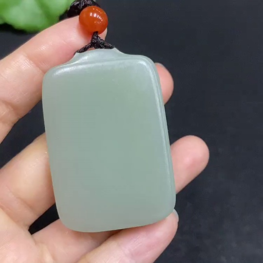 H31667936 Hetian Jade Pendant, Plain Pendant, Total Weight (including rope): 50.8g